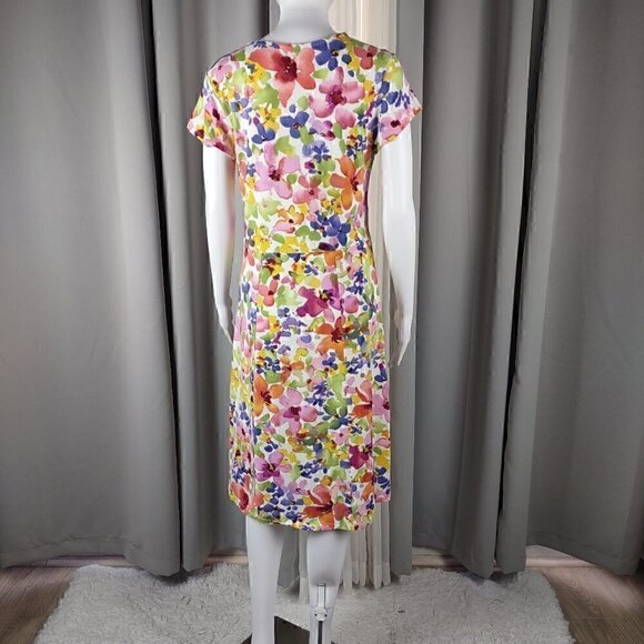 Norm Thompson Short Sleeve Floral Dress Size PS - Picture 3 of 11